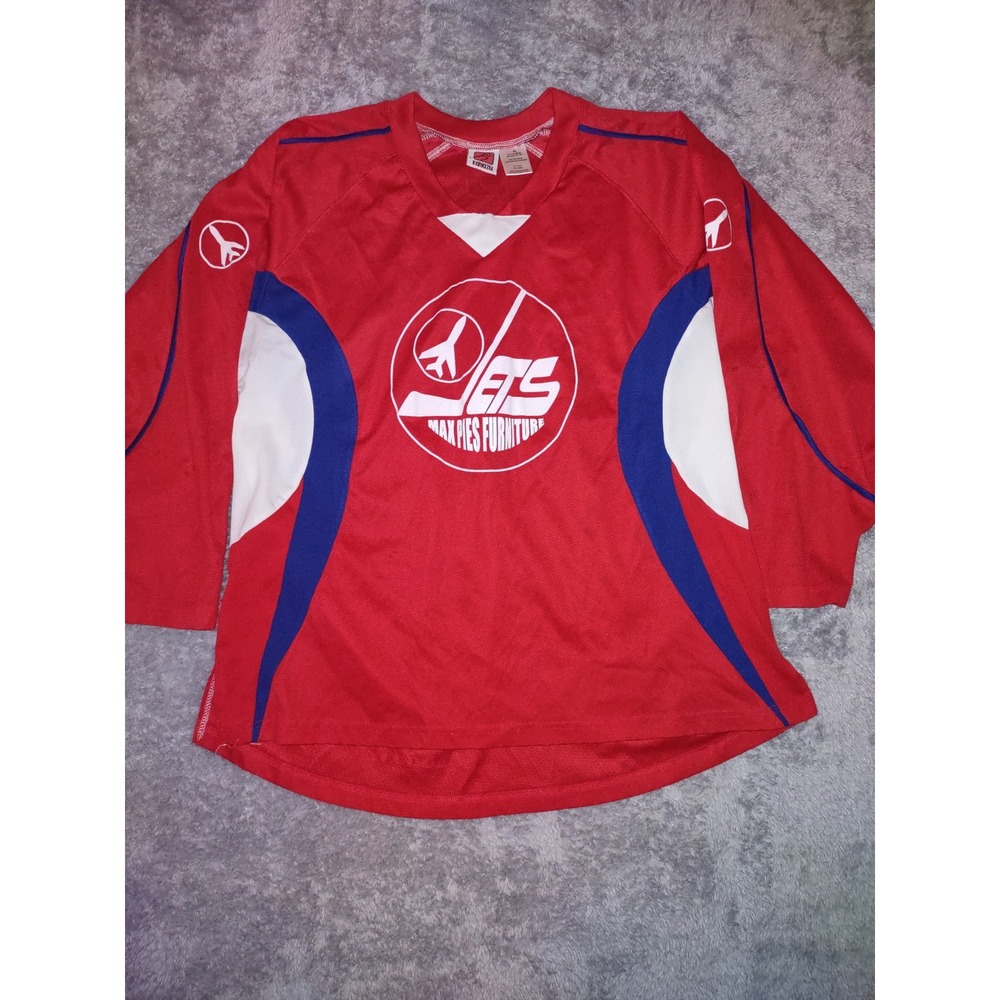 Kamazu Winnipeg Jets 10 Hockey Jersey‎ Red/Blue/White XL Max Pies Furniture Logo